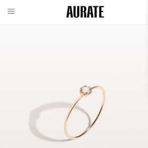 AURATE NY 18K YG  STACKABLE DIAMOND RING